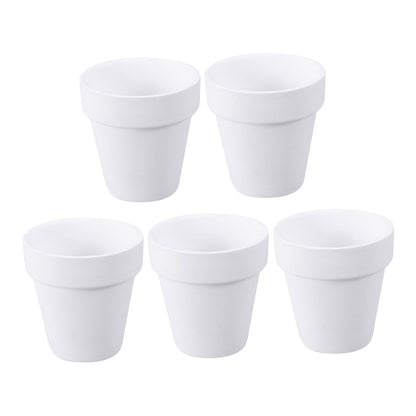 Worgeous 5Pcs 10x10CM Small White Terracotta Pot Clay Ceramic Pottery Planter Cactus Flower Pots Succulent V1189-LWWAL-20260327-03407