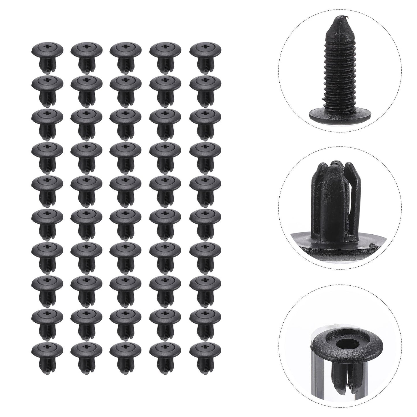 Worgeous 100 Pieces Kick Plate Trim Retainer Car Trunk Fastener Push Pin Rivet Supply V1189-LWWAL-20260327-03415