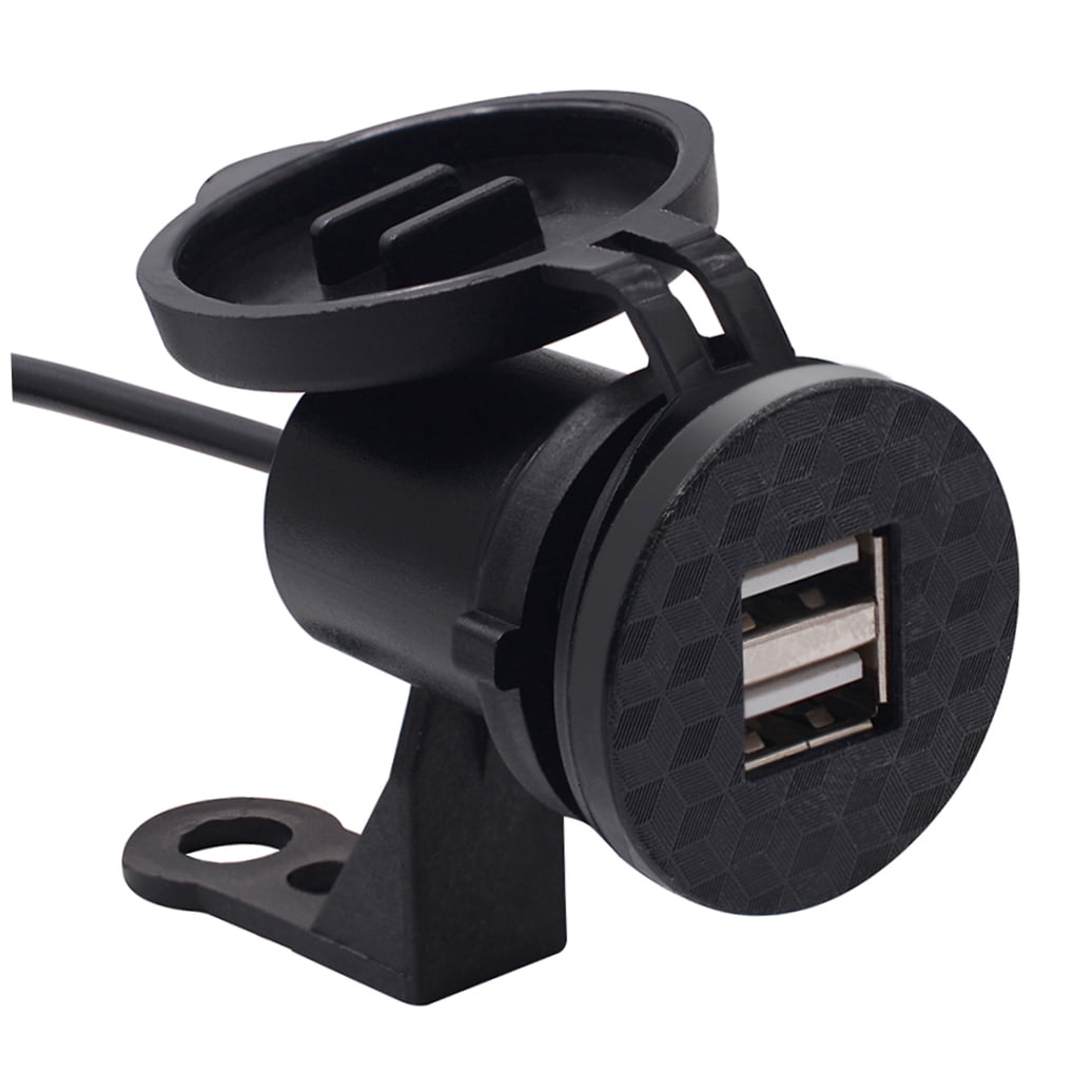 Worgeous Black ABS Motorcycle USB Socket Charger with Dual USB for Car Use Suitable for Most Environments 12V V1189-LWWAL-20260327-03428