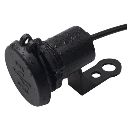 Worgeous Black ABS Motorcycle USB Socket Charger with Dual USB for Car Use Suitable for Most Environments 12V V1189-LWWAL-20260327-03428