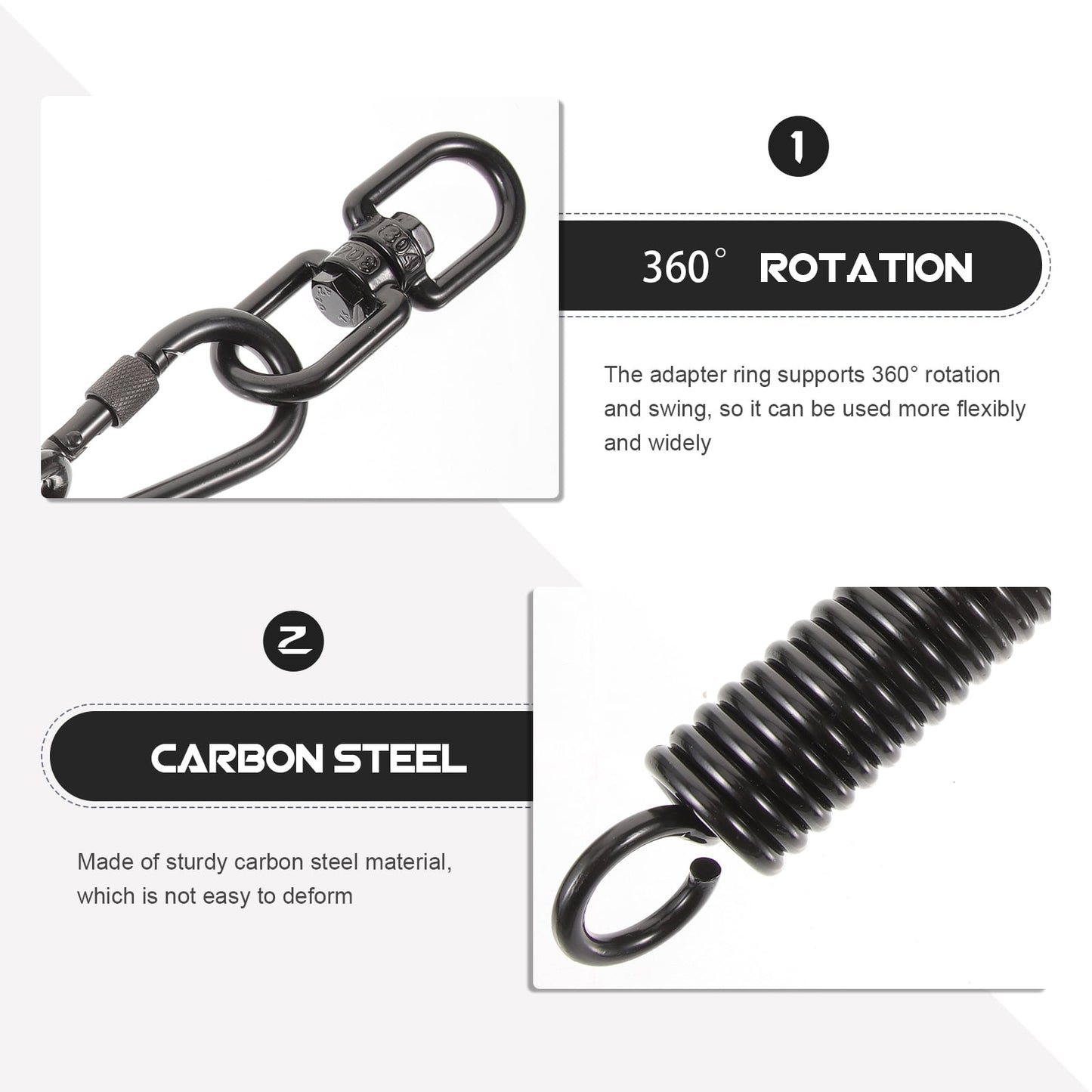 SWETRACE Porch Swing Springs Heavy Duty Black 1 Set 5.9x1.2in V1189-LWWAL-20260327-03429