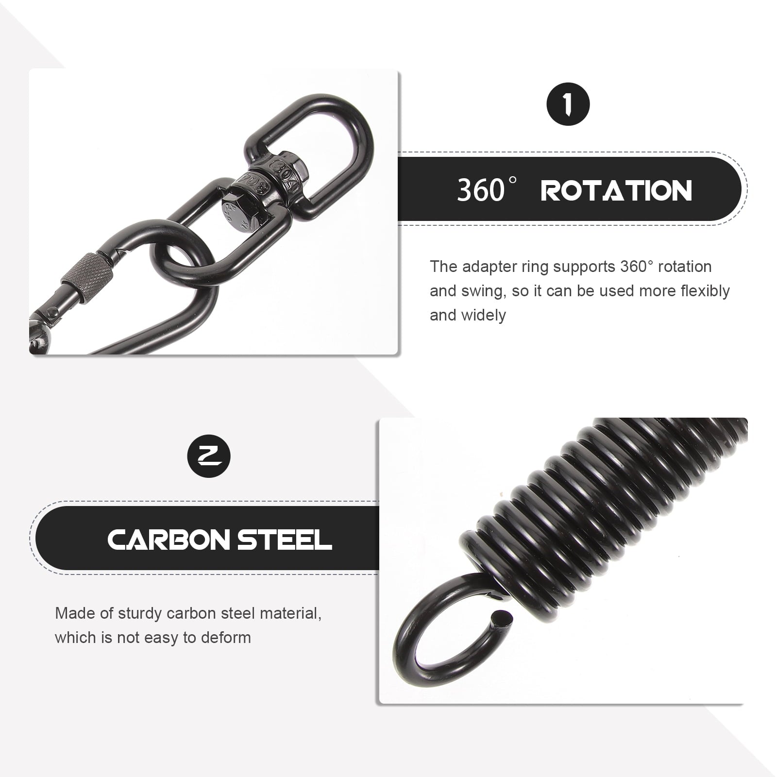 SWETRACE Porch Swing Springs Heavy Duty Black 1 Set 5.9x1.2in V1189-LWWAL-20260327-03429