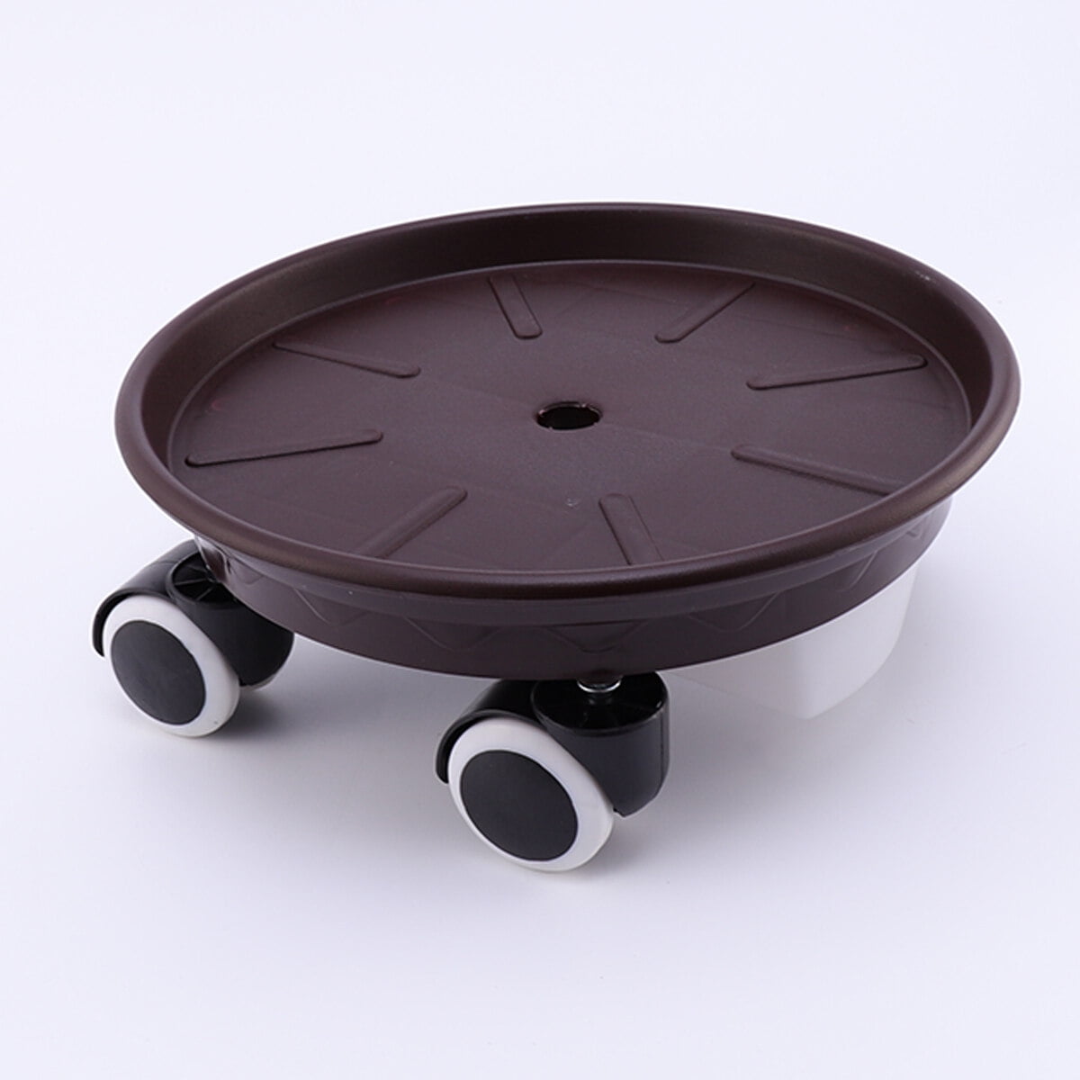 Worgeous Movable Flower Pot Mat with Water Box for Plants Made of Durable Plastic in Brown 27CM Outside V1189-LWWAL-20260327-03441