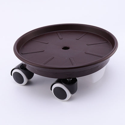 Worgeous Movable Flower Pot Mat with Water Box for Plants Made of Durable Plastic in Brown 27CM Outside V1189-LWWAL-20260327-03441