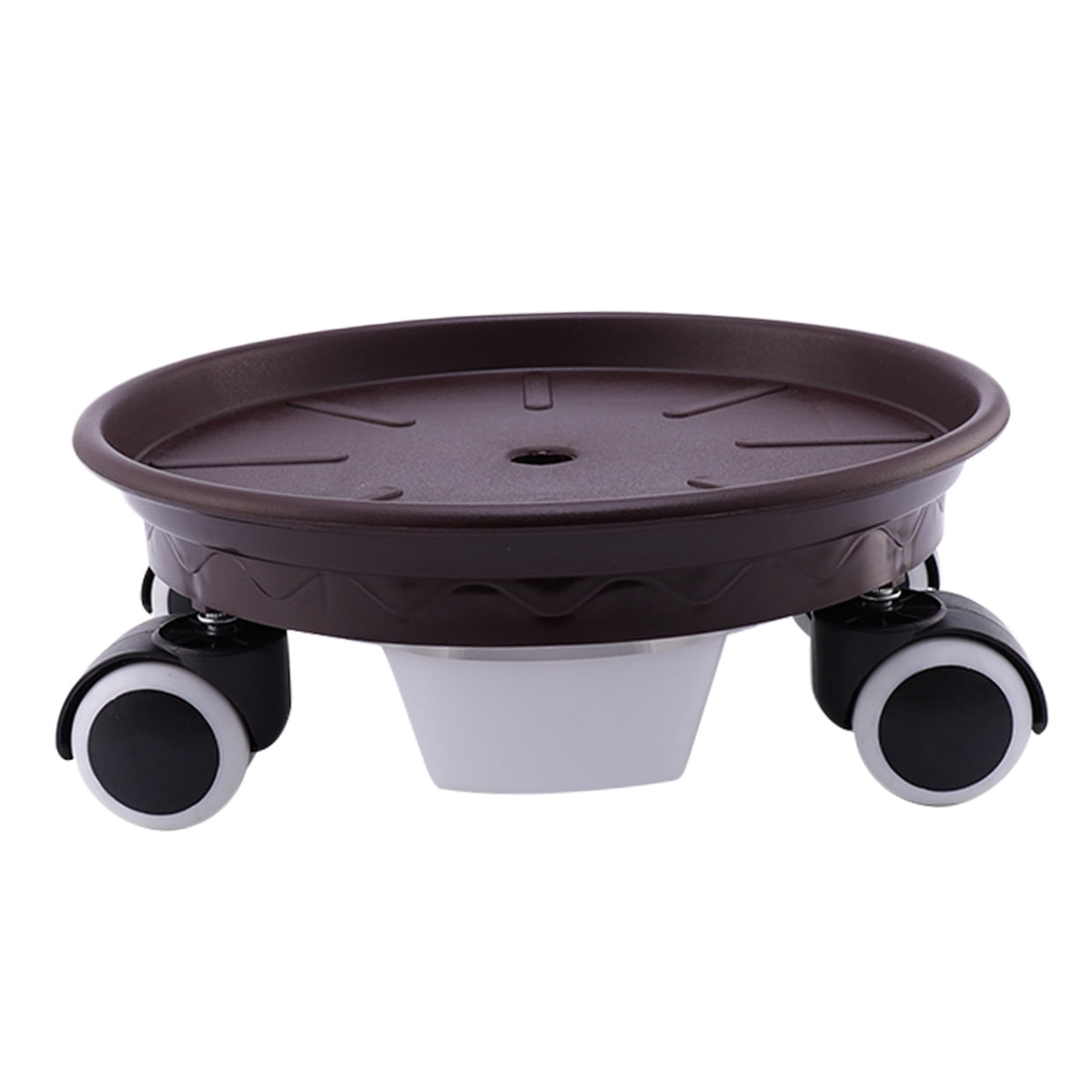 Worgeous Movable Flower Pot Mat with Water Box for Plants Made of Durable Plastic in Brown 27CM Outside V1189-LWWAL-20260327-03441
