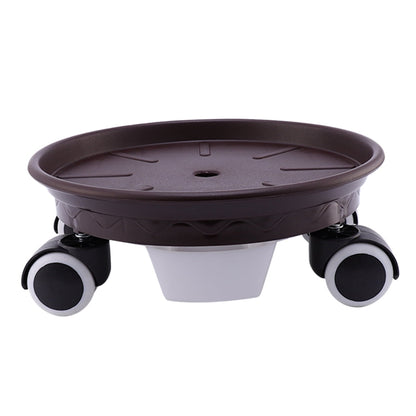Worgeous Movable Flower Pot Mat with Water Box for Plants Made of Durable Plastic in Brown 27CM Outside V1189-LWWAL-20260327-03441