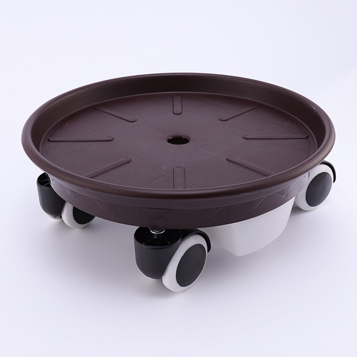 Worgeous Movable Flower Pot Mat with Water Box for Plants Made of Durable Plastic in Brown 27CM Outside V1189-LWWAL-20260327-03441