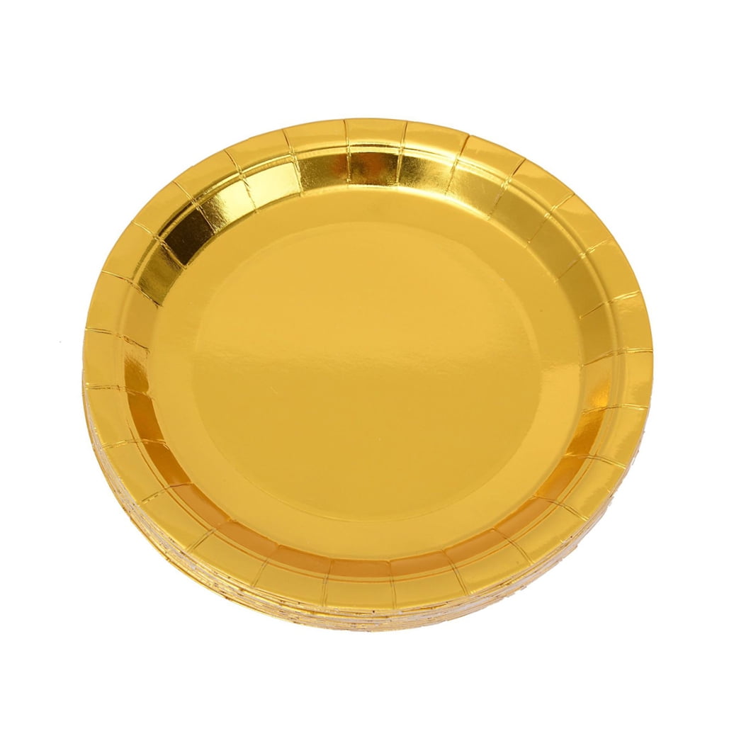 Worgeous 25 Pcs Disposable Paper Tray Birthday Plates Dinner Cute Tableware Cake Golden V1189-LWWAL-20260327-03448
