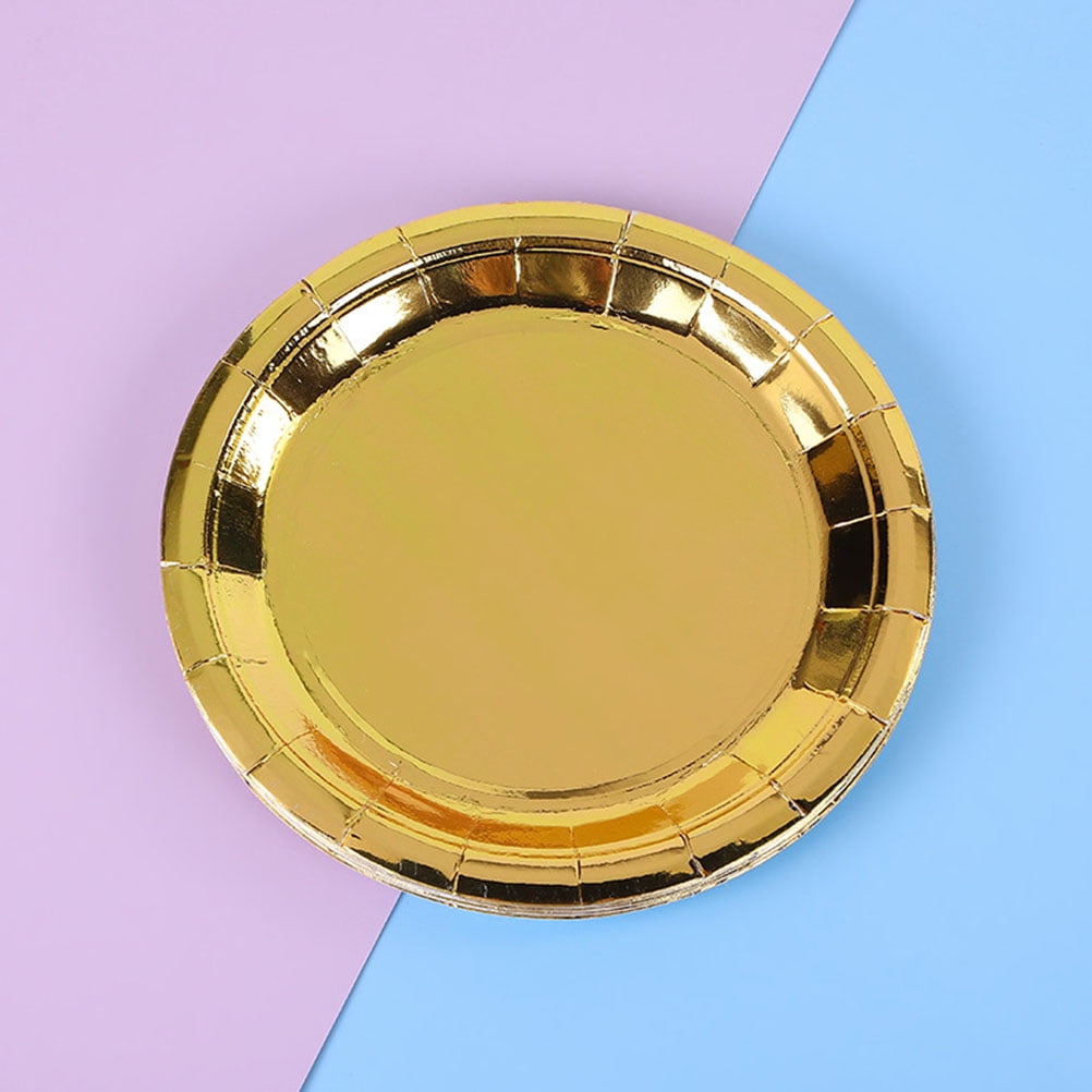 Worgeous 25 Pcs Disposable Paper Tray Birthday Plates Dinner Cute Tableware Cake Golden V1189-LWWAL-20260327-03448