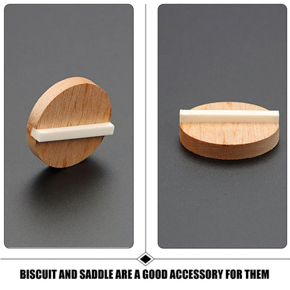 Worgeous Resonator Biscuit Bridge Kit Crafted from Wood and Ox Bone for Guitar Durable Light Brown Size V1189-LWWAL-20260327-03457