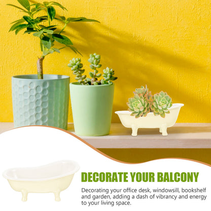 Worgeous Ceramic Flowerpot Bathtub Succulent Planter Cactus Planting Pots Indoor V1189-LWWAL-20260327-03462