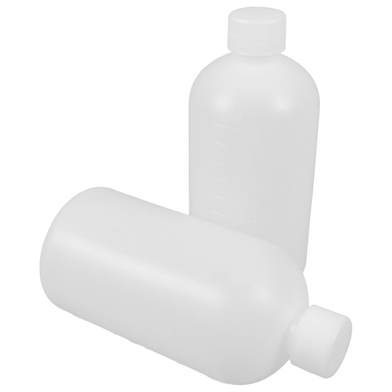 Masteelf 2Pcs Chemical Container Bottle Transparent HDPE Polyethylene Plastic 500ml 17.0X7.7X7.7in V1189-LWWAL-20260327-03464