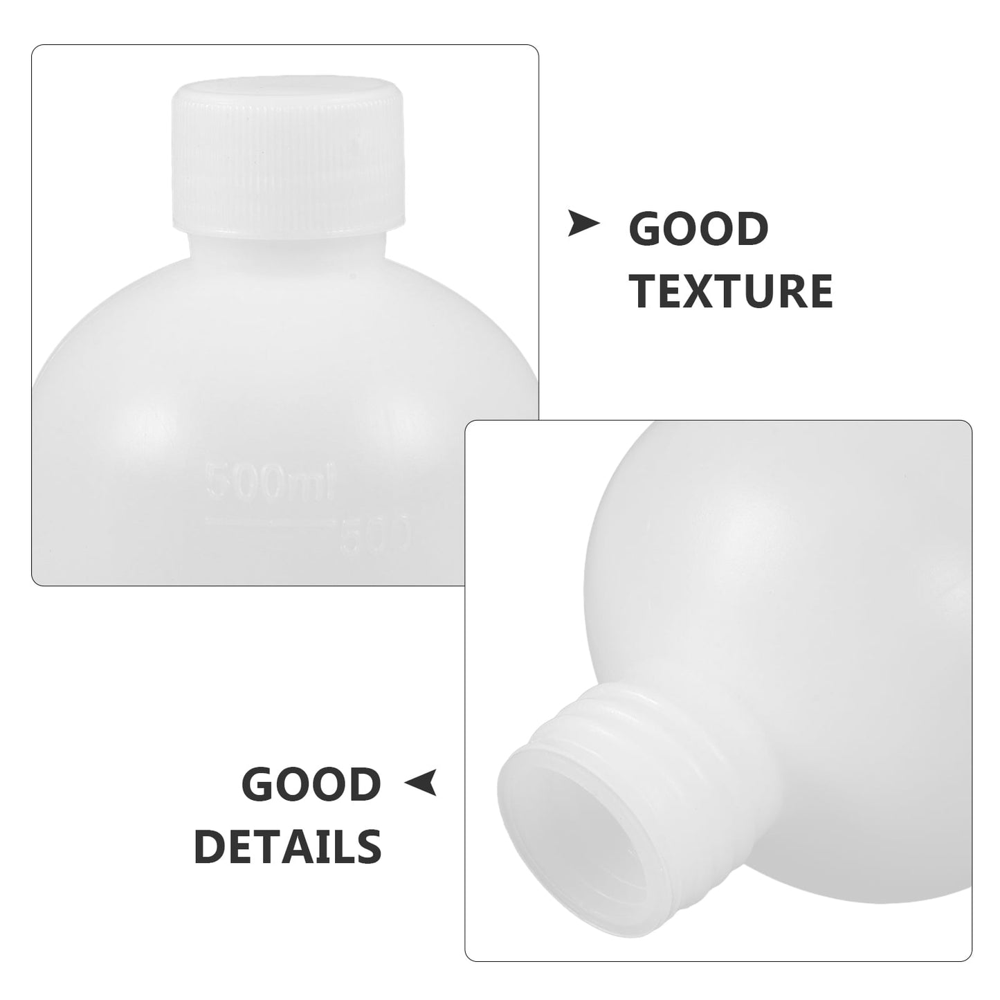 Masteelf 2Pcs Chemical Container Bottle Transparent HDPE Polyethylene Plastic 500ml 17.0X7.7X7.7in V1189-LWWAL-20260327-03464