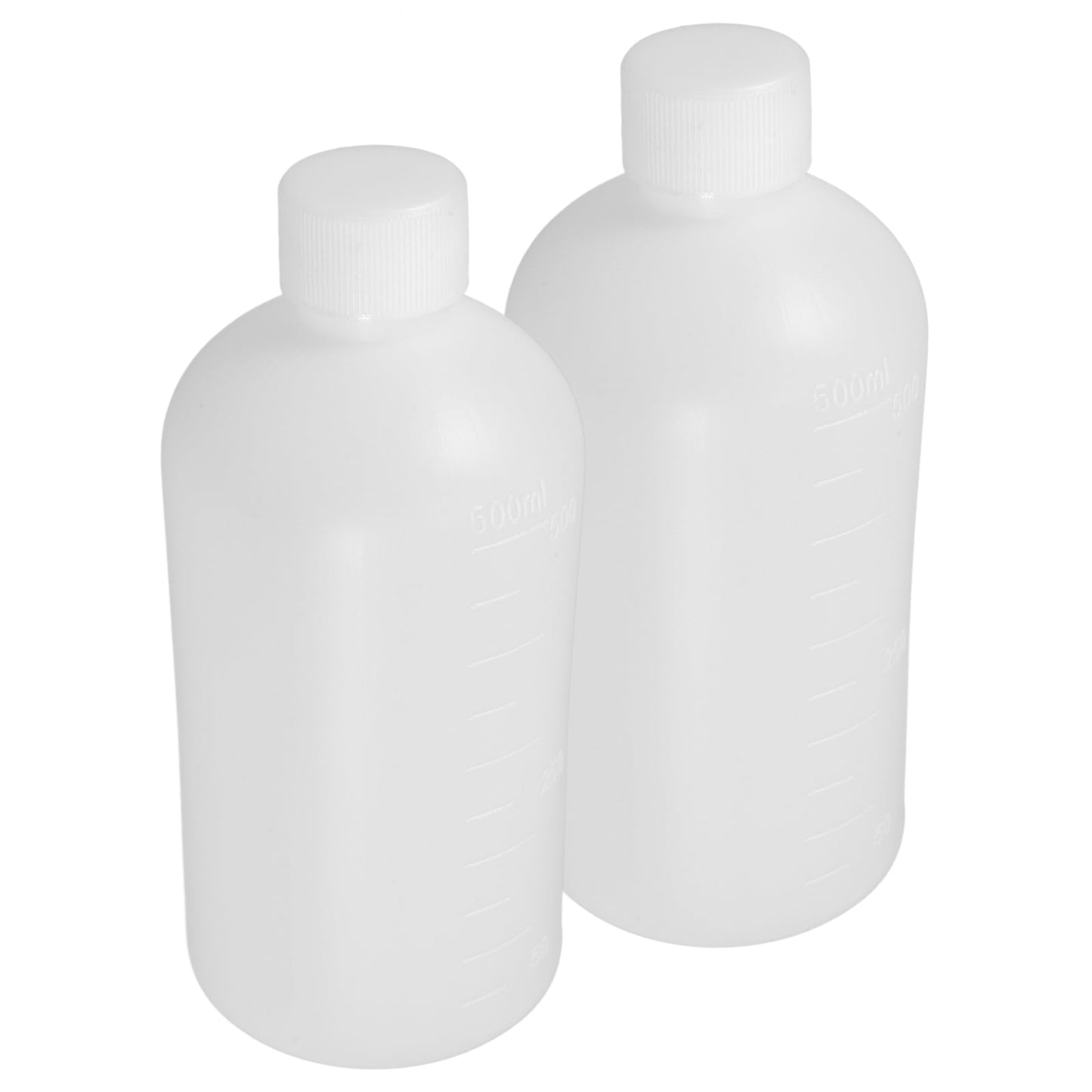Masteelf 2Pcs Chemical Container Bottle Transparent HDPE Polyethylene Plastic 500ml 17.0X7.7X7.7in V1189-LWWAL-20260327-03464