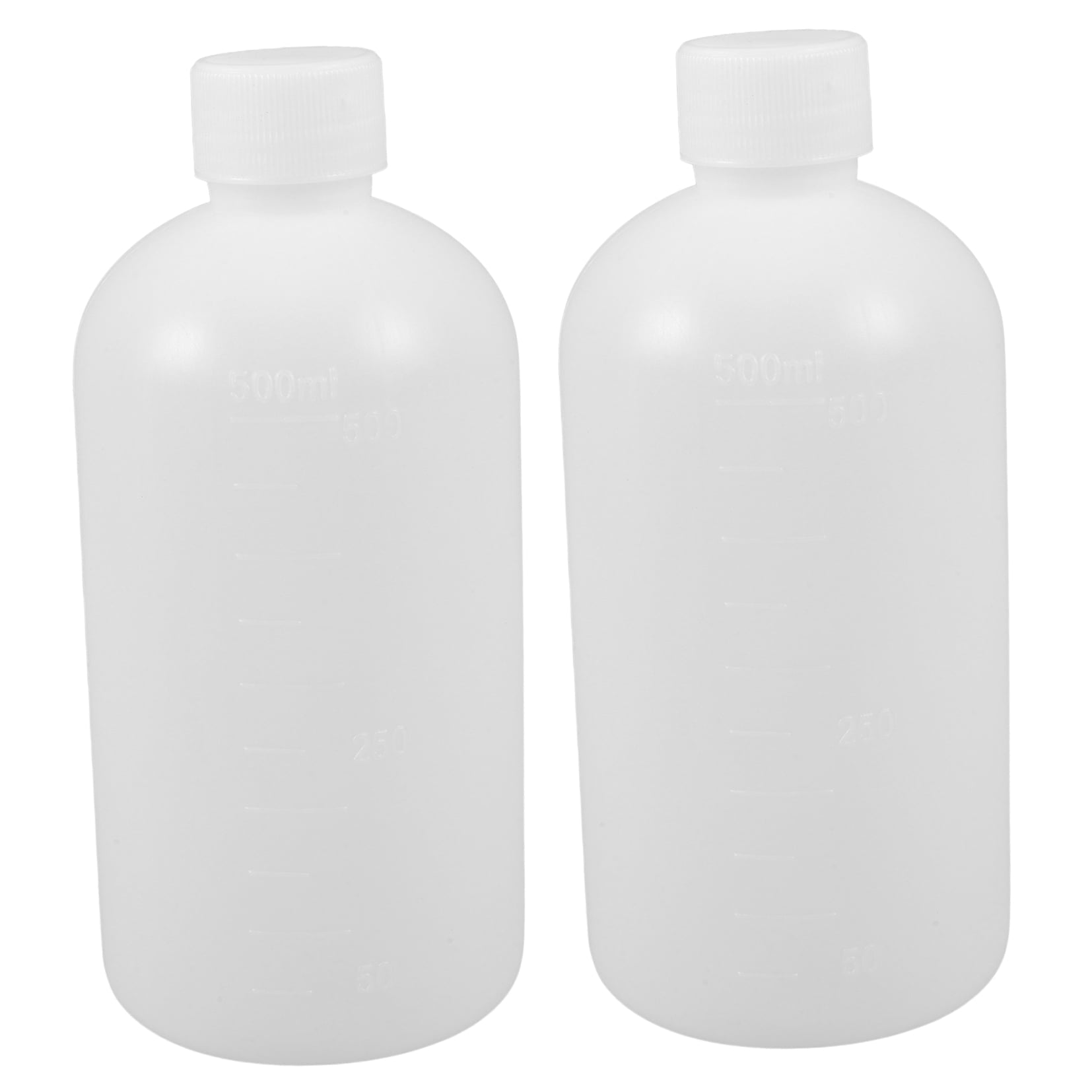 Masteelf 2Pcs Chemical Container Bottle Transparent HDPE Polyethylene Plastic 500ml 17.0X7.7X7.7in V1189-LWWAL-20260327-03464