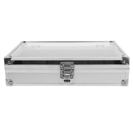 Worgeous White Metal Watch Holder with 12 Grid Slots for Storaging Use Dustproof and Protective Aluminum V1189-LWWAL-20260327-03467