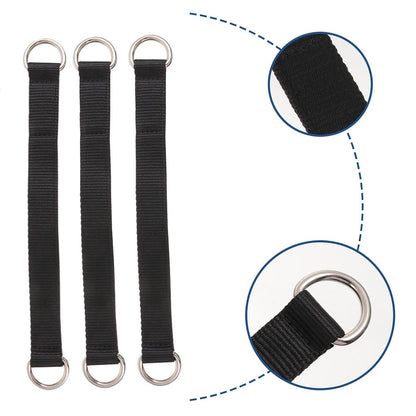 Worgeous 3 Pcs Fitness Horizontal Bar Strap Hanging Training Belt Pull Ups Black V1189-LWWAL-20260327-03469