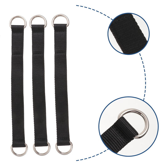 Worgeous 3 Pcs Fitness Horizontal Bar Strap Hanging Training Belt Pull Ups Black V1189-LWWAL-20260327-03469