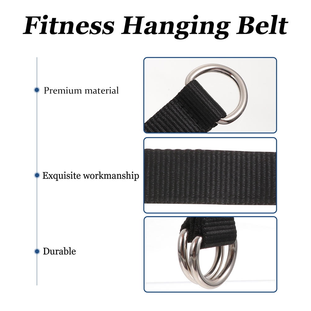 Worgeous 3 Pcs Fitness Horizontal Bar Strap Hanging Training Belt Pull Ups Black V1189-LWWAL-20260327-03469