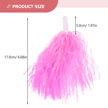 Worgeous Pink Cheerleading Pom Poms with Shiny Design and Durable Plastic Handles for Decor Use 12 Pieces V1189-LWWAL-20260327-03471