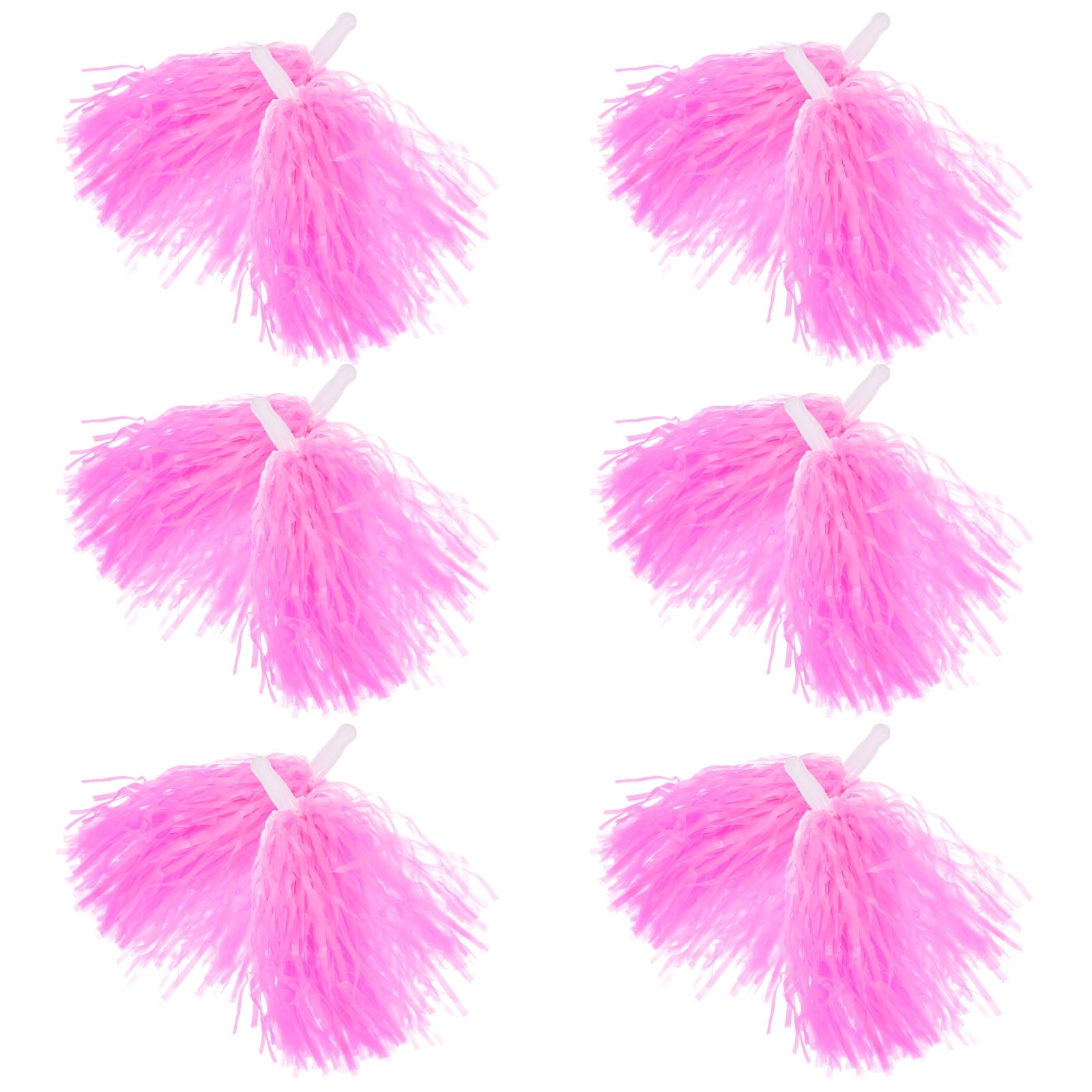 Worgeous Pink Cheerleading Pom Poms with Shiny Design and Durable Plastic Handles for Decor Use 12 Pieces V1189-LWWAL-20260327-03471