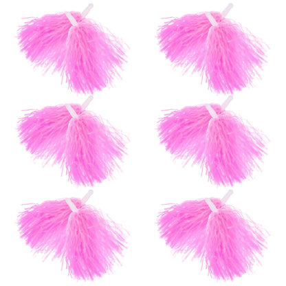 Worgeous Pink Cheerleading Pom Poms with Shiny Design and Durable Plastic Handles for Decor Use 12 Pieces V1189-LWWAL-20260327-03471