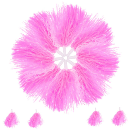 Worgeous Pink Cheerleading Pom Poms with Shiny Design and Durable Plastic Handles for Decor Use 12 Pieces V1189-LWWAL-20260327-03471