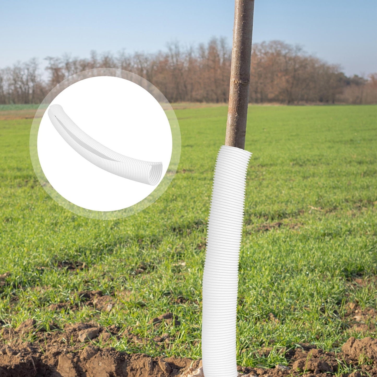 SWETRACE Tree Protect Tree Trunk Protector Guard White PP Material 6Pcs 15.7X2.0X2.0In V1189-LWWAL-20260327-03473