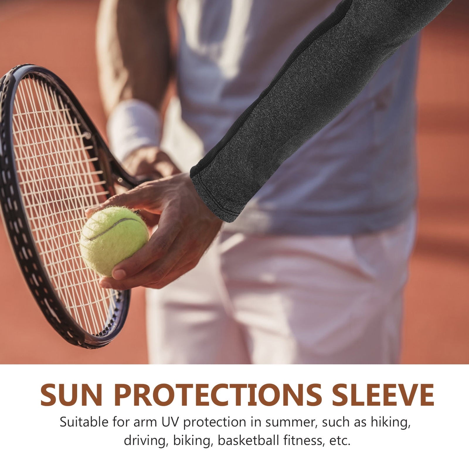 Worgeous Sun Protection Sleeve Arms Sleeves Cooling for Men Women's Black V1189-LWWAL-20260327-03475