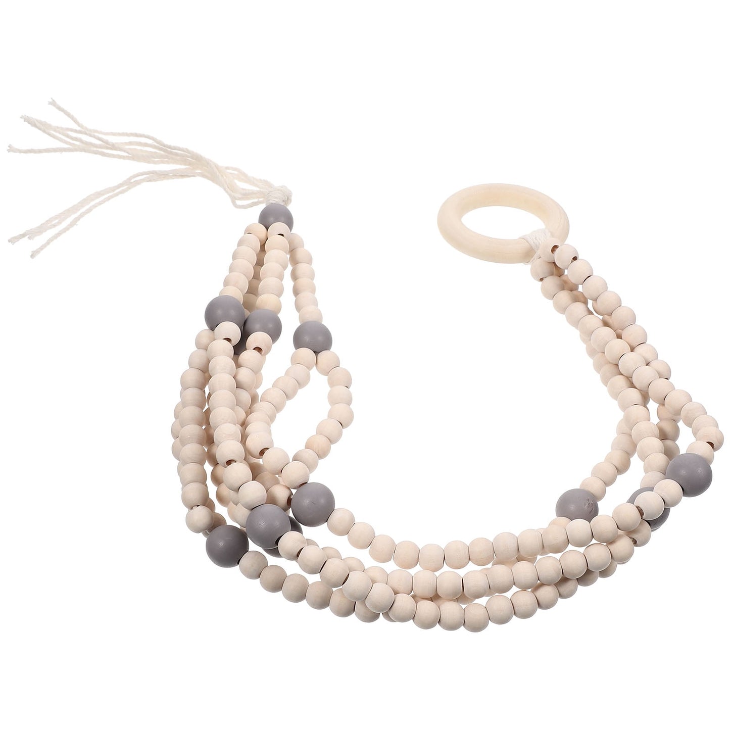 SWETRACE Indoor Wooden Beads Plant Hanger Grey 1Pcs 16.5x2.2x1.2in V1189-LWWAL-20260327-03477
