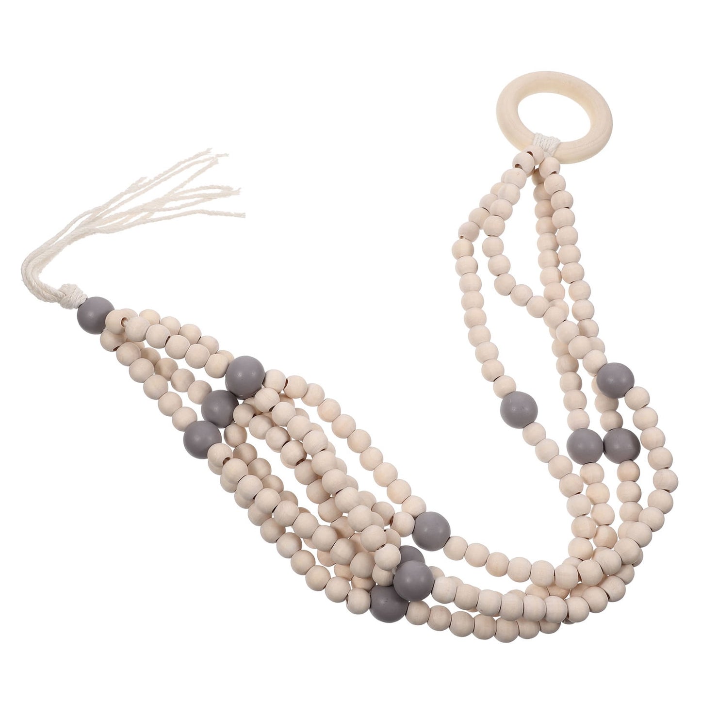 SWETRACE Indoor Wooden Beads Plant Hanger Grey 1Pcs 16.5x2.2x1.2in V1189-LWWAL-20260327-03477