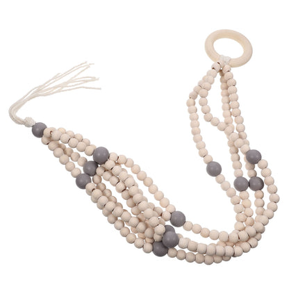 SWETRACE Indoor Wooden Beads Plant Hanger Grey 1Pcs 16.5x2.2x1.2in V1189-LWWAL-20260327-03477