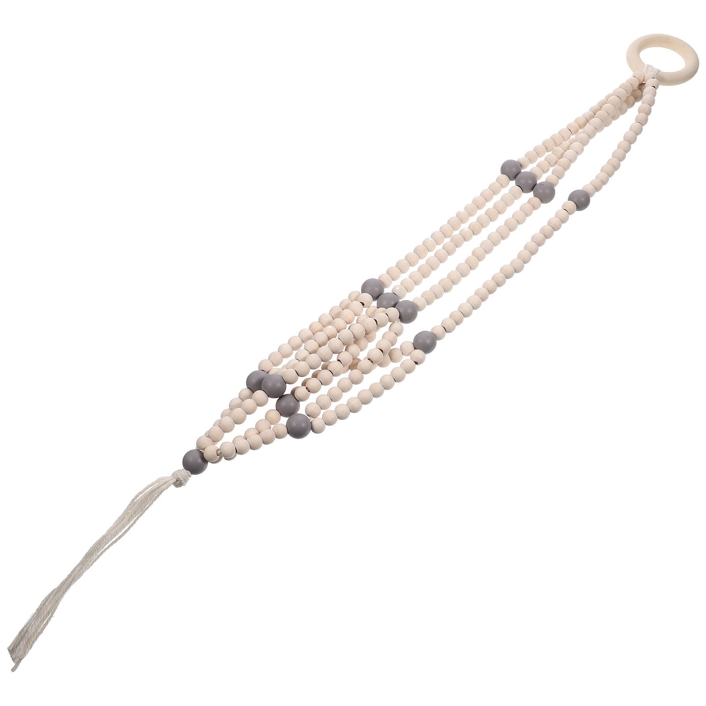 SWETRACE Indoor Wooden Beads Plant Hanger Grey 1Pcs 16.5x2.2x1.2in V1189-LWWAL-20260327-03477