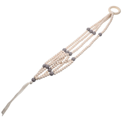 SWETRACE Indoor Wooden Beads Plant Hanger Grey 1Pcs 16.5x2.2x1.2in V1189-LWWAL-20260327-03477
