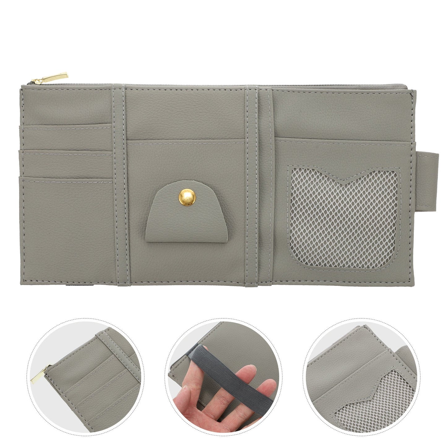 Worgeous ID Storage Bag Visor Organizer Sun Automotive Car Pocket Grey V1189-LWWAL-20260327-03479