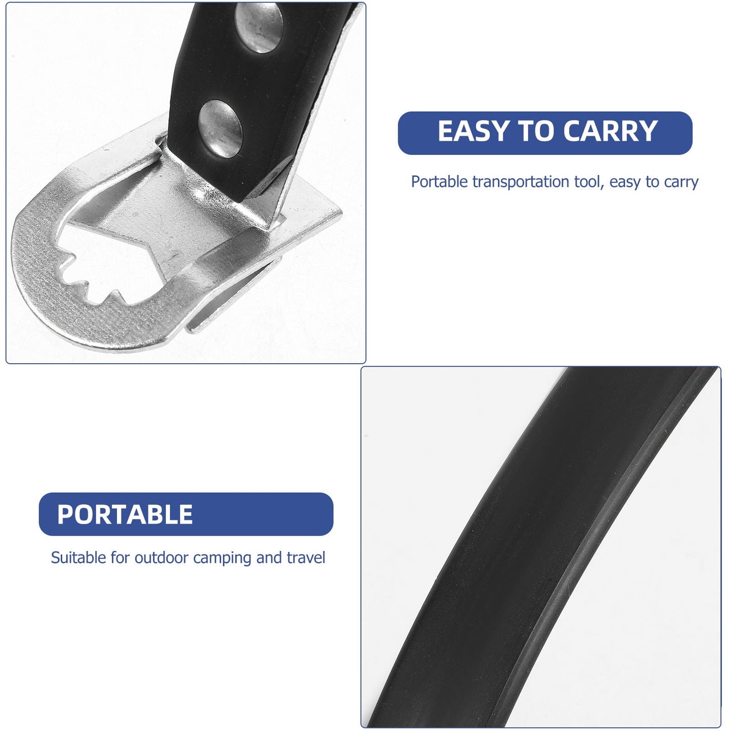 Worgeous 2 Pcs Battery Portable Handle Carrying Strap Automotive Carrier Black V1189-LWWAL-20260327-03480