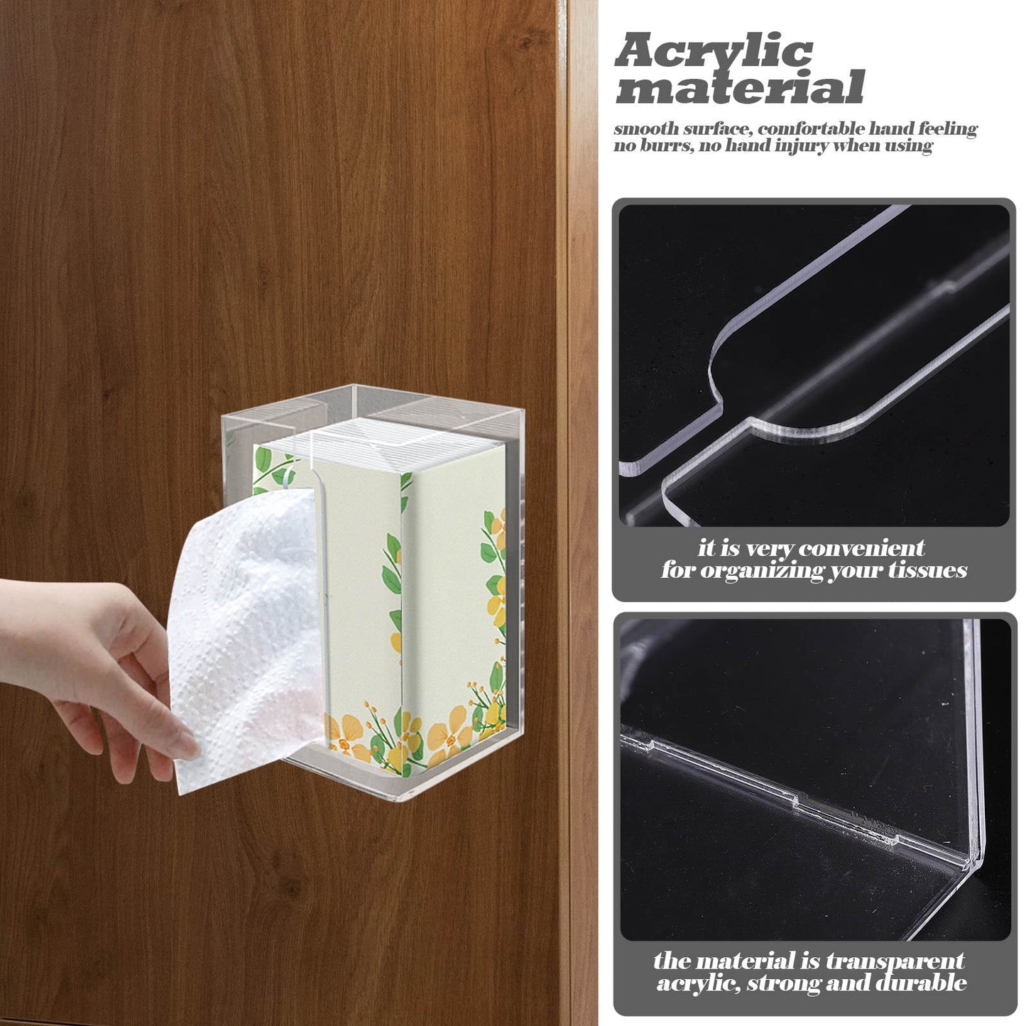 Worgeous Wall Hanging Paper Box Tissue Container Tissues Towel Mount Transparent V1189-LWWAL-20260327-03501