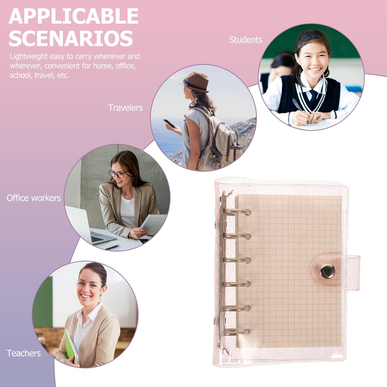 Worgeous Pink Small Notepad with PVC Material for Office Use Lightweight Compact Size 4.5 x 3 Inches V1189-LWWAL-20260327-03503
