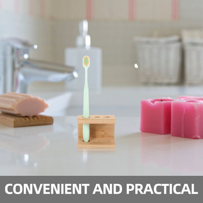 SWETRACE Tooth Brush Organizer Toothbrush Holder Khaki Bamboo 1Set V1189-LWWAL-20260327-03511