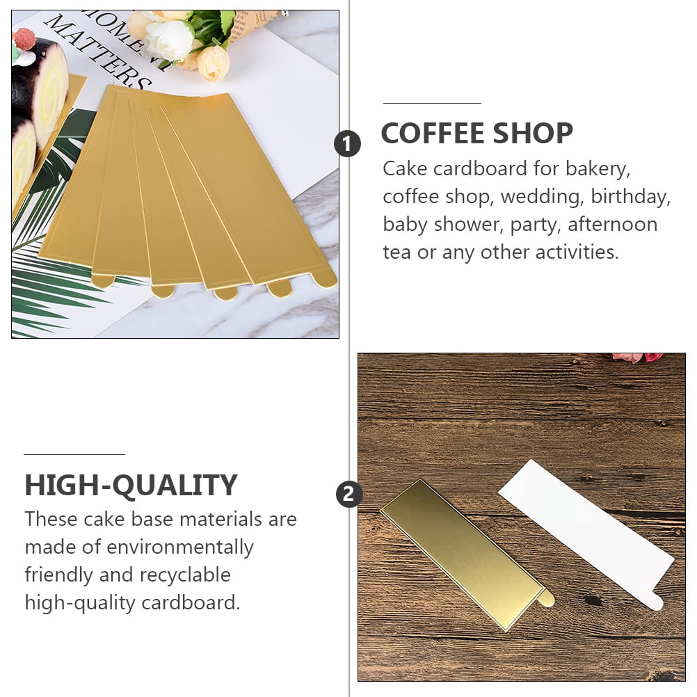 Worgeous 100Pcs Gold Rectangular Paper Cake Serving Trays with Mousse Bottom Plate Cardboard V1189-LWWAL-20260327-03518