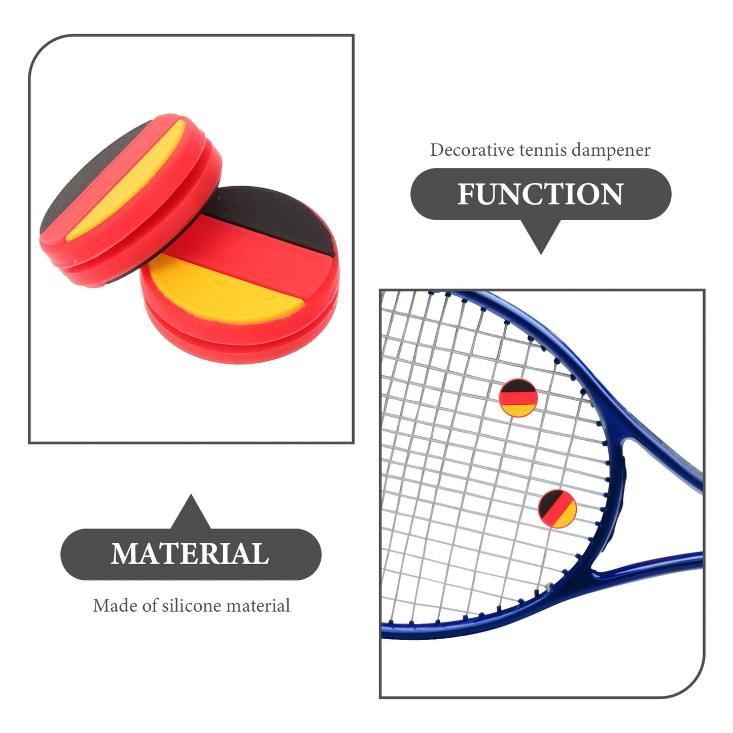 Worgeous 5 Pcs Tennis Racket Shock Absorber Match Dampers for Rackets Man V1189-LWWAL-20260327-03523
