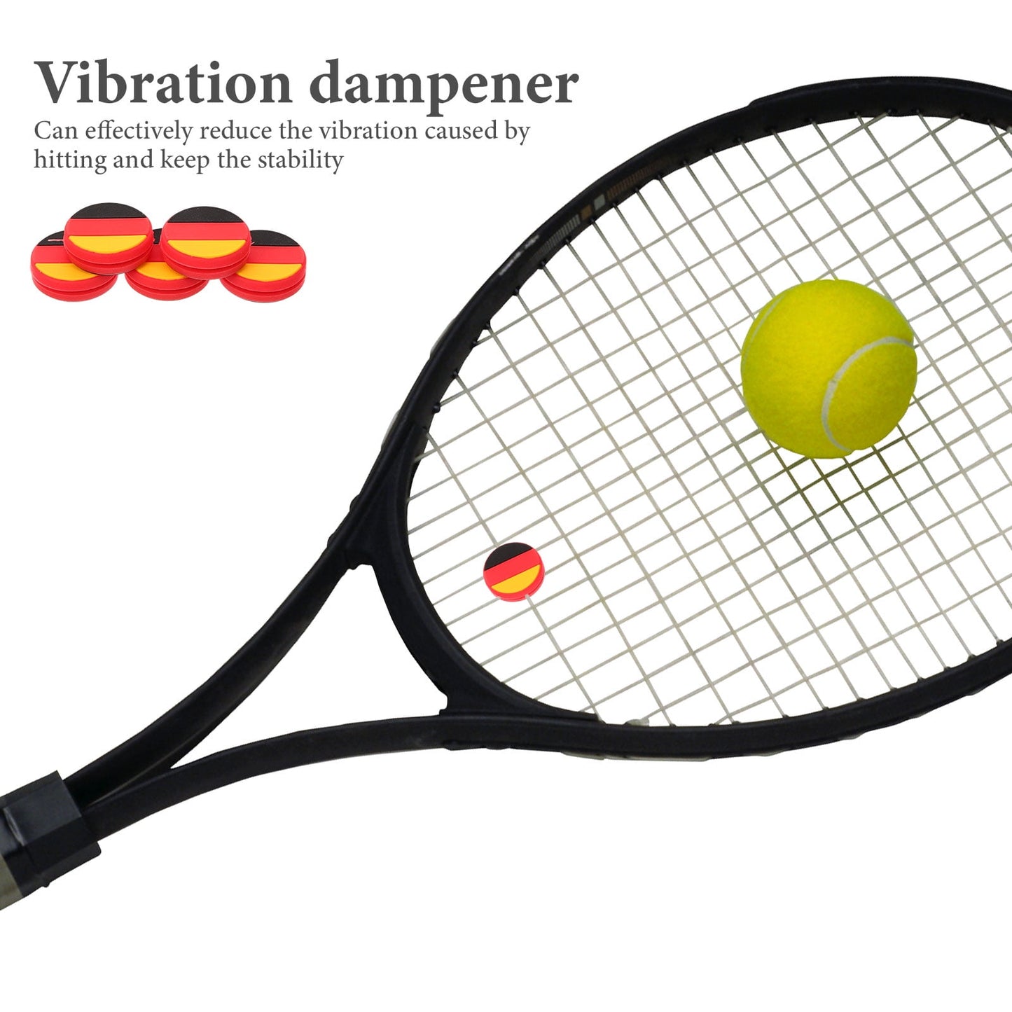 Worgeous 5 Pcs Tennis Racket Shock Absorber Match Dampers for Rackets Man V1189-LWWAL-20260327-03523
