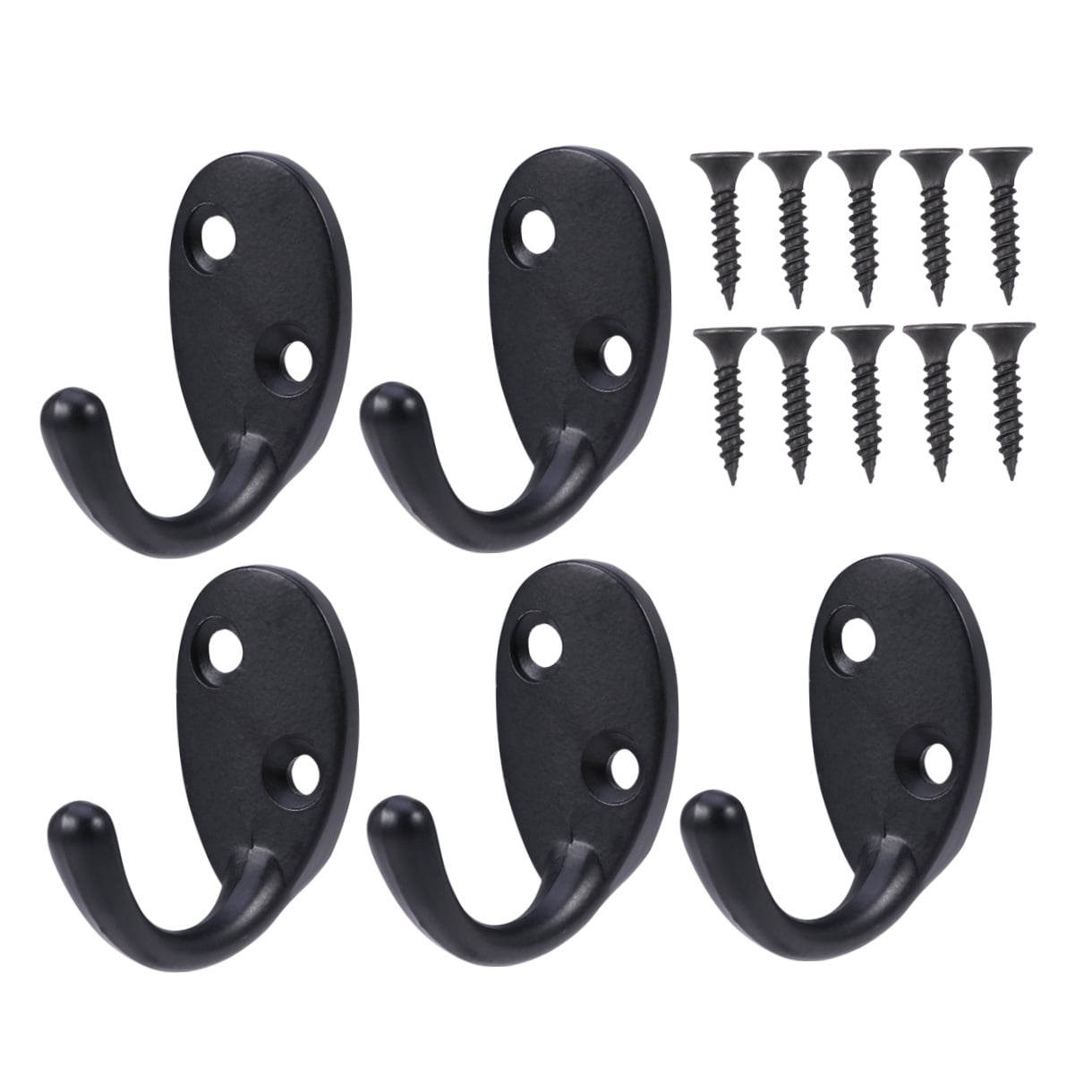 SWETRACE Screw Mounted Wall Hook Black Alloy 15-Pcs Home Use V1189-LWWAL-20260327-03524