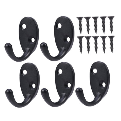 SWETRACE Screw Mounted Wall Hook Black Alloy 15-Pcs Home Use V1189-LWWAL-20260327-03524