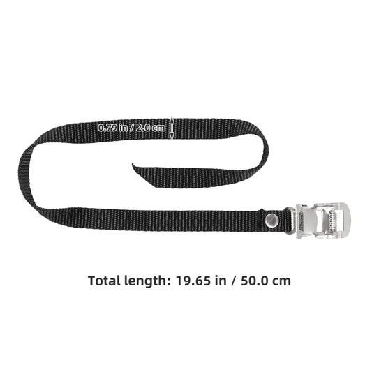 Worgeous 2 Pcs Pedal Straps Cycling Toe Clips Workout Bike Fitness Black V1189-LWWAL-20260327-03530