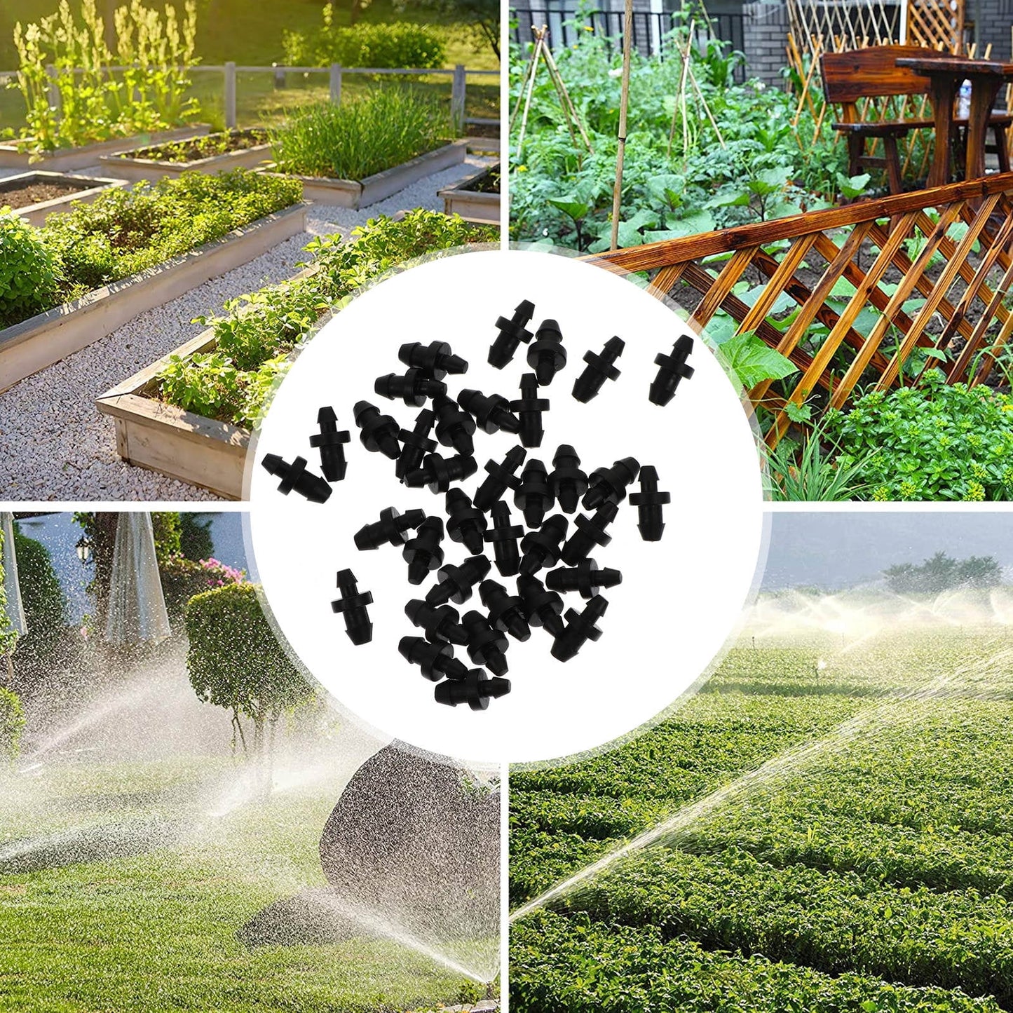 SWETRACE Drip Irrigation Tube Hole Plugs Black Plastic 150Pcs 0.79X0.39X0.39in V1189-LWWAL-20260327-03542
