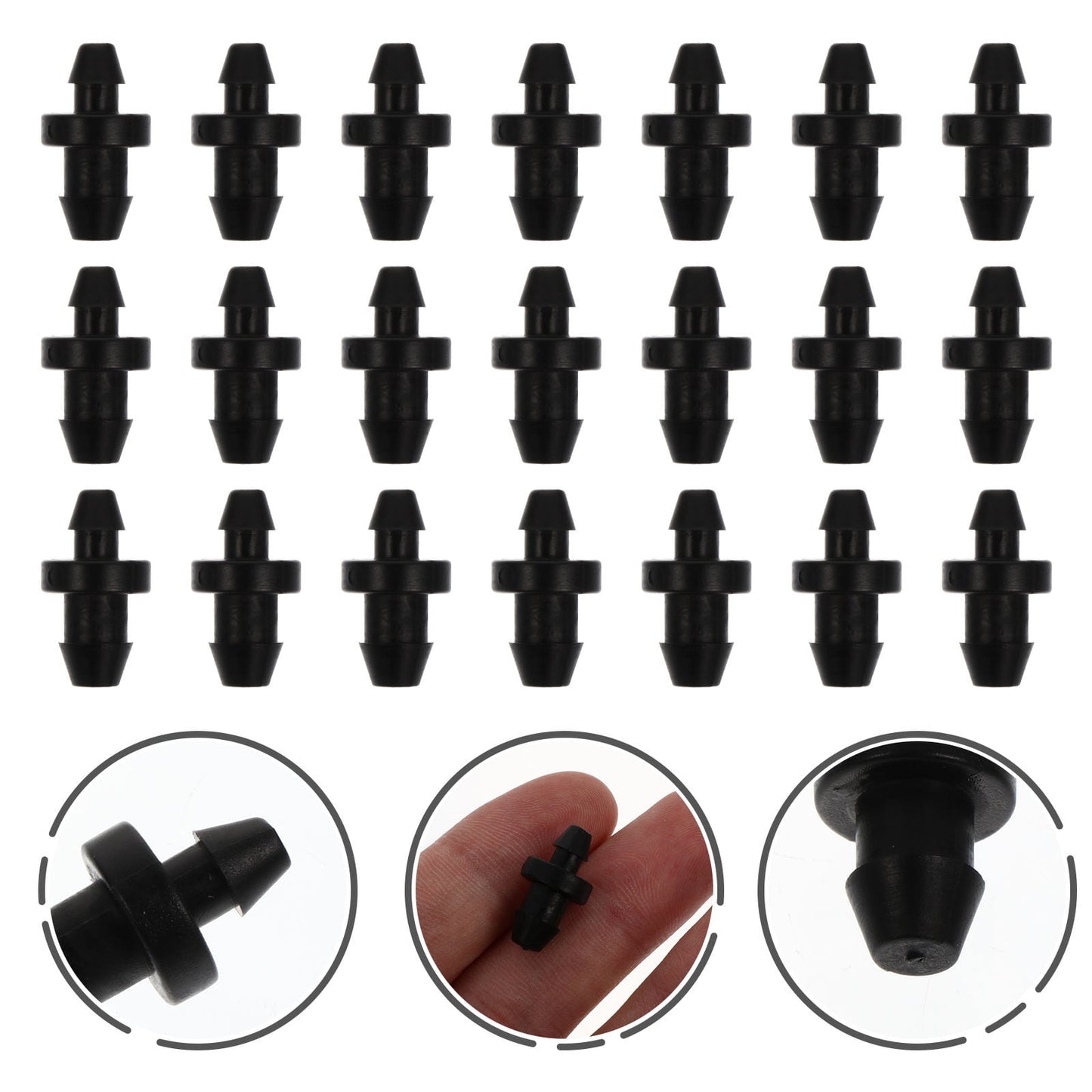 SWETRACE Drip Irrigation Tube Hole Plugs Black Plastic 150Pcs 0.79X0.39X0.39in V1189-LWWAL-20260327-03542