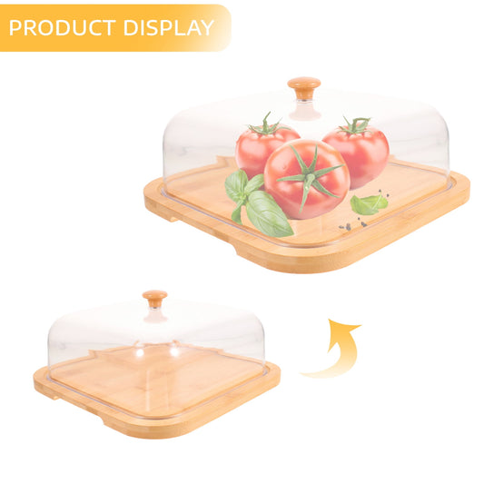 SWETRACE Bamboo Cake Serving Set Food Cover With Elegant Design For Set 10.2X10.2X5.1In V1189-LWWAL-20260327-03562
