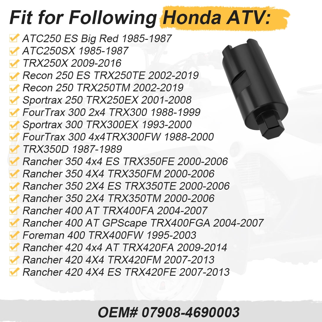 Swing Arm Bolt Lock Nut Install Tool for Honda Recon Rubicon FourTrax Rancher Foreman 500 420 400 350 300 V1189-LWWAL-20260327-03567