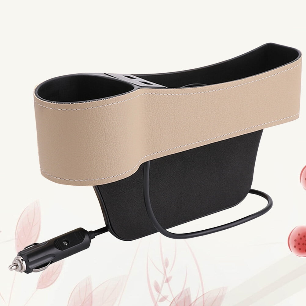 Masteelf Car Seat Gap Storage Box 1Set Beige Leather with Car Seat Slide Filler for Drivers V1189-LWWAL-20260327-03584